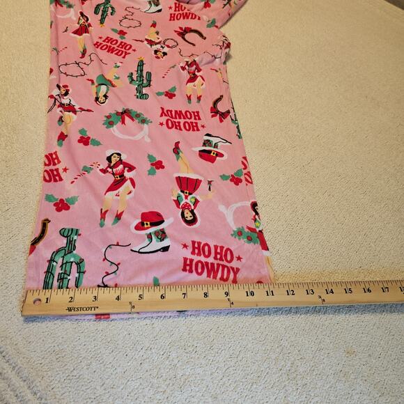 Holiday Time Pink Christmas Cowboy Fleece Pajama Lounge Pants Women’s Plus 3X - Picture 8 of 11